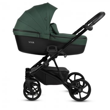 Carucior 2 in 1 Tutis Viva 5+ Emerald 064 din piele ecologica, sezut reversibil, spatar reglabil, roti cu blocare, bara detasabila, accesorii incluse