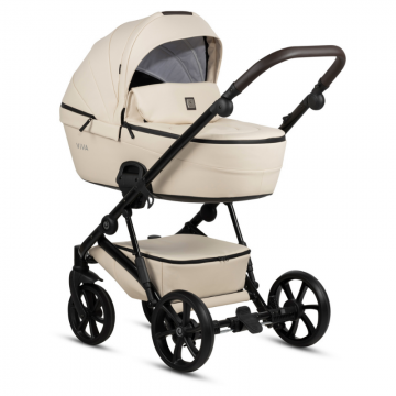Carucior 2 in 1 Tutis Viva 5+ Vanila 086 din piele ecologica, sezut reversibil, spatar reglabil, roti cu blocare, bara detasabila, accesorii incluse