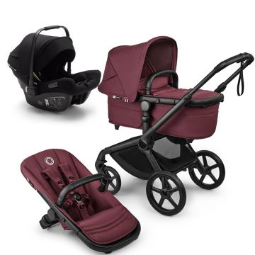 Carucior Bugaboo Fox 5 Renew Black Dark Cherry 3 in 1