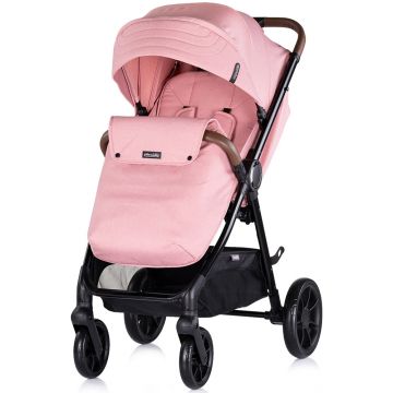 Carucior Chipolino Ultera cu husa picioare Marshmallow, suspensii, spatar reglabil, bara de protectie detasabila, suport picioare reglabil
