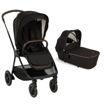 Carucior  compact Nuna TRIV next 2 in 1 colectia Riveted, landou inclus, 0 - 22kg, Negru/Maro