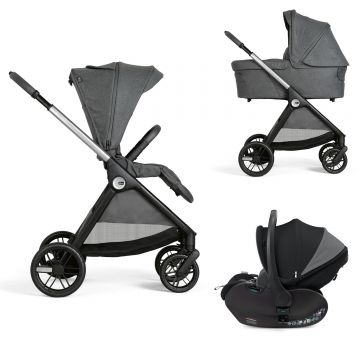 Carucior copii 3 in 1 Chicco Bellagio, Black Satin (negru), First Seat Recline, 0luni+