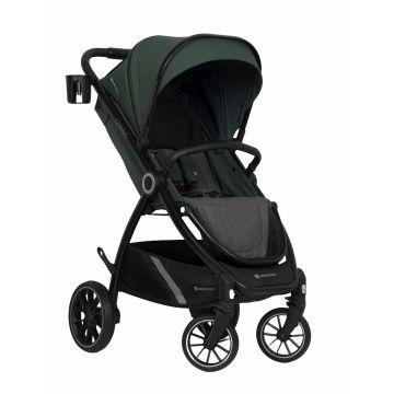 Carucior cu spatar reglabil si cadru de aluminiu Corso Jungle, pozitie somn, roti mari, suspensii pe toate cele patru roti, suport picioruse, accesorii incluse