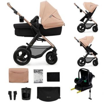 Carucior Kinderkraft 4in1 MOOV 2 AIR, 0 - 22kg, pliabil, Bej