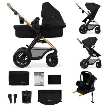 Carucior Kinderkraft 4in1 MOOV 2 AIR, 0 - 22kg, pliabil, Negru