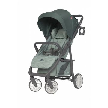 Carucior nou nascut Euro-Cart Flex omologat pana la 22kg Jungle cu spatar reglabil in 3 pozitii, cadru din aluminiu, roti cu suspensii si accesorii incluse