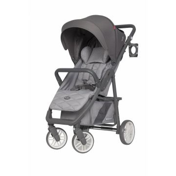 Carucior nou nascut Euro-Cart Flex omologat pana la 22kg Pearl cu spatar reglabil in 3 pozitii, cadru din aluminiu, roti cu suspensii si accesorii incluse