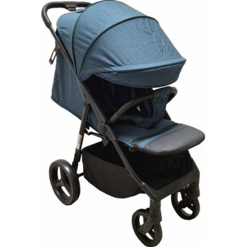 Carucior pentru copii Baby Care Pro S 508 Albastru Turquoise, Cadru aluminiu, Spatar reglabil in 3 trepte, Husa picioare, Frana picior, Pliabil