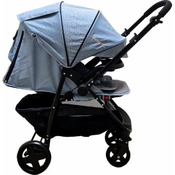 Carucior pentru copii Baby Care Pro SK10 Turquoise cu Maner reversibil, Spatar reglabil in 3 trepte, Frana picior, Pliabil