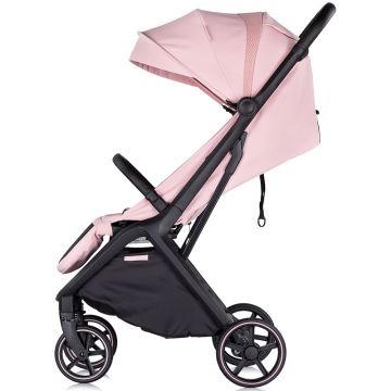 Carucior pentru copii Chipolino Diamond pink marshmallow, Cadru aluminiu, Spatar reglabil, suport picioare reglabil, Suspensii, greutate suportata 22 kg