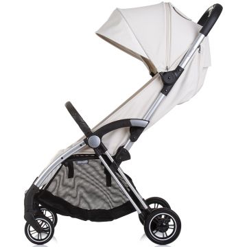 Carucior pentru copii Chipolino Illusion biscotta, Pliere automata, Spatar reglabil, bara de protectie detasabila, Suport picioare reglabil, greutate suportata 22 kg