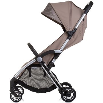 Carucior pentru copii Chipolino Illusion tiramisu, Pliere automata, Spatar reglabil, bara de protectie detasabila, Suport picioare reglabil, greutate suportata 22 kg