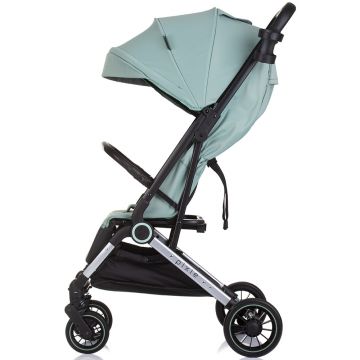 Carucior pentru copii Chipolino Pixie basil cu spatar reglabil, suspensii, sistem tip troller, suport reglabil pentru piciore