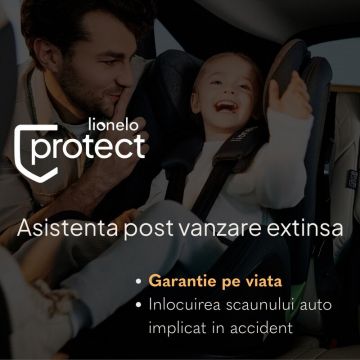 Carucior pentru copii Lionelo Amber Bej, 3 in 1, cadru aluminiu, cu landou intarit si salteluta moale, scoica auto testata ADAC, reversibil, accesorii, geanta parinti, pana la 22 kg, EN1888-1
