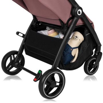Carucior pentru copii Lionelo Ingrid Roz, sport, capotina impermeabila cu filtru UPF50+, pana la 22 kg, spatar reglabil, suport pahar si plasa de tantari, sistem pentru pliere automata