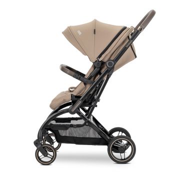 Carucior pentru copii Lorelli Makaya Beige, cu scaun rotativ 360 grade, cadru din aluminiu, suspensii, greutate suportata 22 kg
