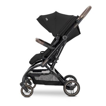 Carucior pentru copii Lorelli Makaya Black, cu scaun rotativ 360 grade, cadru din aluminiu, suspensii, greutate suportata 22 kg