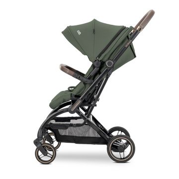 Carucior pentru copii Lorelli Makaya Green, cu scaun rotativ 360 grade, cadru din aluminiu, suspensii, greutate suportata 22 kg