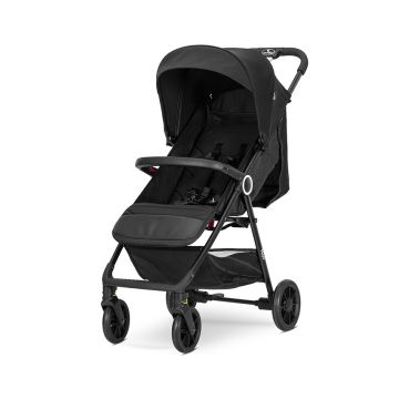 Carucior pentru copii Lorelli Noir Black, sistem de pliere cu o singura mana, suspensii, suport pentru picioare reglabil, greutate suportata 22 kg