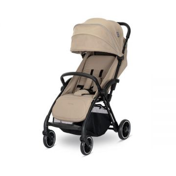Carucior pentru copii Lorelli Quick Beige Warm autofold, spatar reglabil, suport reglabil pentru picioare, suspensii, greutate admisa 22 kg