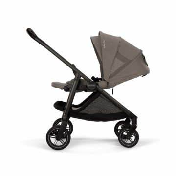 Carucior pentru copii Nuna SWIV Granite cu roti pivotante 360, spatar si maner parental reglabile, bara detasabila, husa de ploaie, suport pentru pahar si geanta de transport
