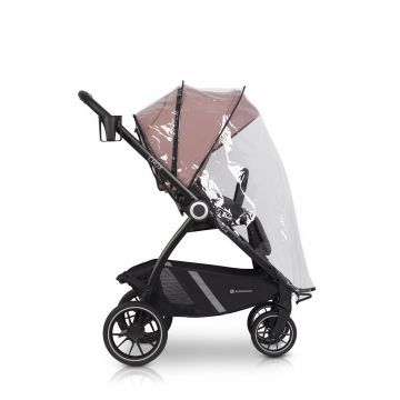 Carucior pentru nou nascut Euro-Cart Crox, cu cadrul de aluminiu, pliere compacta, scaun reversibil, cu 3 nivele de ajustare a spatarului, capotina si husa de picioruse, roti cu suspensii, pana la 22 kg, Rose