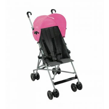 Carucior sport, Asalvo, Moving, Pliabil, Pana la 15 kg, Cadru din otel, Greutate redusa 4.9 kg, Cu suport fix pentru picioare, Capotina cu fereastra, 6 luni+, Ideal pentru plimbari si concedii, EN 1888:2018, Pink, Resigilat