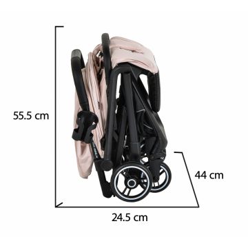 Carucior sport Cangaroo Airwalk Cloud Pink compatibil cabina avion,pliere automata ultracompacta,copertina XXL protectie UVUPF 50+ si ventilatie,suspensii,spatar reglabil cu pozitie de somn,centura de siguranta,suport pahar
