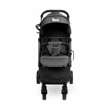 Carucior sport cu spatar reglabil,capotina,husa de ploaie,husa de picioare,pliere compacta si sistem troller compatibil cu avion Caretero Trail Graphite