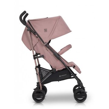 Carucior sport Euro Cart Ezzo cu pliere tip umbrela pozitie de somn si parasolar XXL Rose, spatar reglabil in 3 pozitii, dotat cu husa de picioare, roti cu suspensii