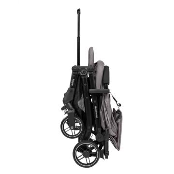 Carucior sport KikkaBoo Miley DarkGrey pana la 22kg,Pliere compacta cu sistem troller,Cadru aluminiu,Suspensii,Baldachin cu extensie protectie UPF50+,Spatar reglabil cu pozitie de somn,Material impermeabil,Husa picioare