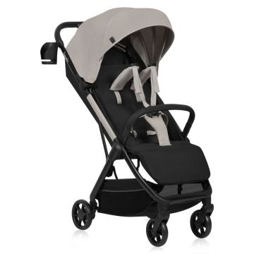 Carucior sport Lionelo Julie Air Bej, greutate redusa 7.5 kg, sustine 22 kg, 6 luni+, capotina impermeabila, protectie SPF 50+, include suport sticla, pliere compacta, conform cu EN1888-1 si EN1888-2