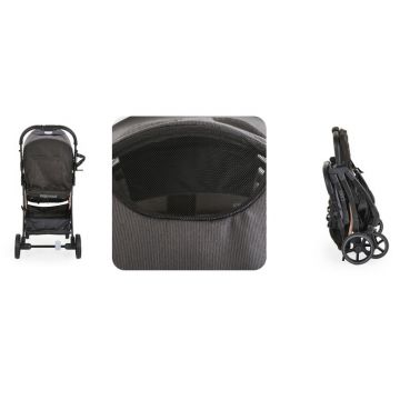 Carucior sport pentru copii Moni Cardi Negru de la nastere pana la 22kg,spatar reglabil,capotina cu plasa si banda reflectorizanta,bara de siguranta detasabila,roti pivotante cu amortizor,pliere compacta,suport sticla inclus