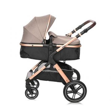 Carucior transformabil Lorelli Viola, cu adaptori cos auto, pana la 22 kg, Bej