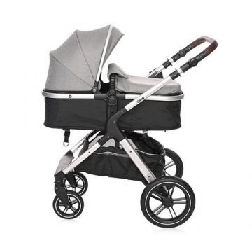 Carucior transformabil Lorelli Viola, cu adaptori cos auto, pana la 22 kg, Gri