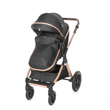 Carucior transformabil Lorelli Viola, cu adaptori cos auto, pana la 22 kg, Negru