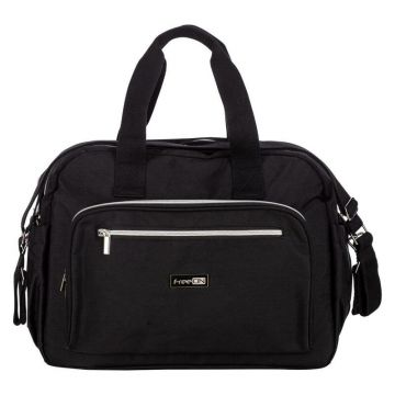 Geanta pentru scutece FreeON Style, impermbeabila, cu multiple buzunare, 39x32x18 cm, Black