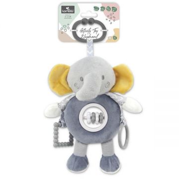 Jucarie de plus cu inel pentru agatat Elefant Gri 24 cm 0 luni+