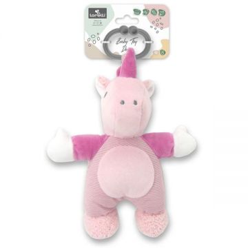 Jucarie de plus Unicorn Roz 22 cm zornaitoare 0 luni+