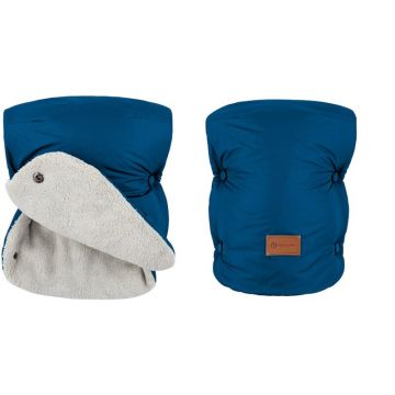 Manusi calduroase pentru carucior, Petite&Mars, Jasie, Pentru vremea rece, Potrivite pentru orice carucior, Impermeabile, Inchidere prin capse, Albastru