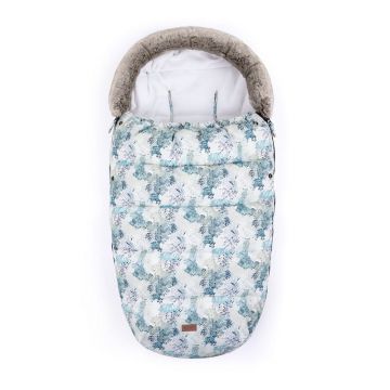 Sac de iarna, Petite&Mars, Comfy, 4 in 1, Impermeabil,Cu blanita si interior din fleece, Universal, Pentru carucior, 100 x 55 cm, Albastru Deschis