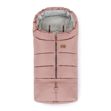 Sac de iarna, Petite&Mars, Jibot, Pentru carucior, landou sau scaun auto, 100x48 cm, Impermeabil, Cu elemente reflectorizante, Extensibil, 3 in 1, Dusty Pink