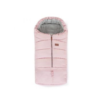 Sac de iarna, Petite&Mars, Jibot, Pentru carucior, landou sau scaun auto, 100x48 cm, Impermeabil, Cu elemente reflectorizante, Extensibil, 3 in 1, Dusty Pink