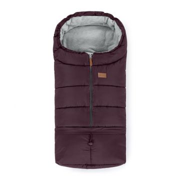 Sac de iarna, Petite&Mars, Jibot, Pentru carucior, landou sau scaun auto, 100x48 cm, Impermeabil, Cu elemente reflectorizante, Extensibil, 3 in 1, Mysterious Plum