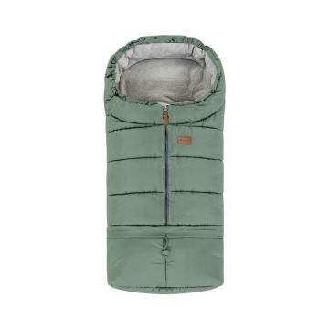 Sac de iarna, Petite&Mars, Jibot, Pentru carucior, landou sau scaun auto, 100x48 cm, Impermeabil, Cu elemente reflectorizante, Extensibil, 3 in 1, Pale Eucalypt