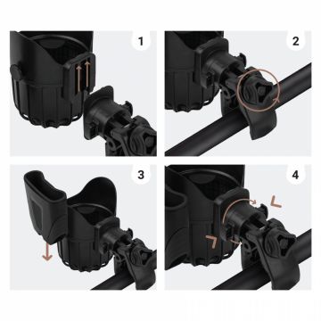 Suport 2 in 1 pentru pahar si telefon Sipo Negru universal