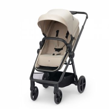 Carucior pentru copii Kinderkraft Newly Sand Beige, 4 in 1, transformabil, cadru din aluminiu, spatar reglabil, maner ajustabil