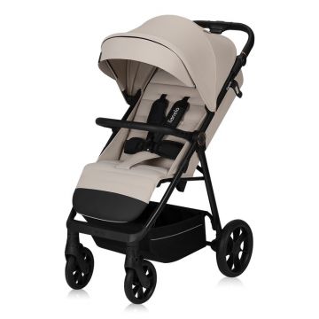 Carucior pentru copii Lionelo Iva Bej sport, sustine 22 kg, spatar reglabil, suspensii, maner ajustabil