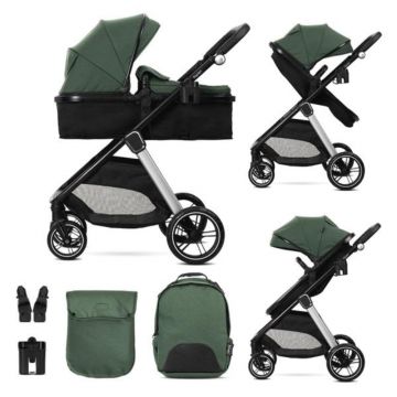 Carucior set 2 in 1, Lorelli Aspen, transformabil, set adaptori cos auto inclus, pana la 22 kg, Green Carucior set 2 in 1, Lorelli Aspen, transformabil, set adaptori cos auto inclus, pana la 22 kg, Green