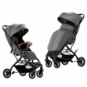 Carucior sport cu husa pentru picioare, pliere rapida tip troller, S1 Gri